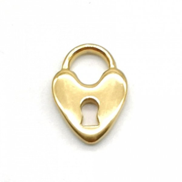 Breloque Acier inoxydable Dor&eacute; C&oelig;ur N&deg;01