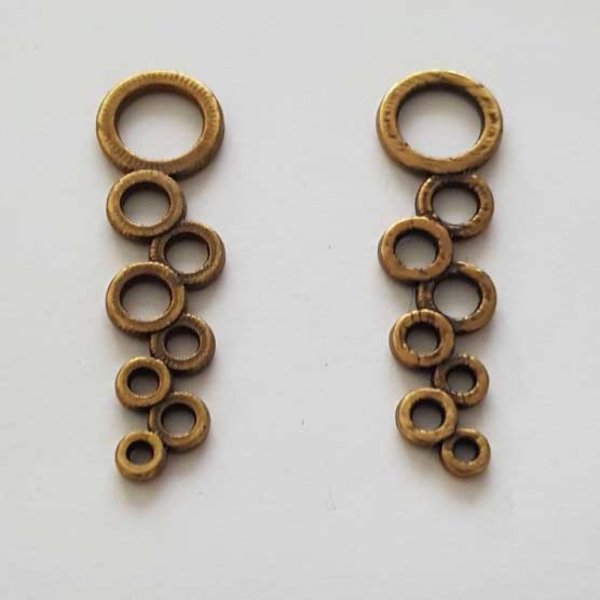 Breloque Barre 2 anneaux N&deg;07 Bronze