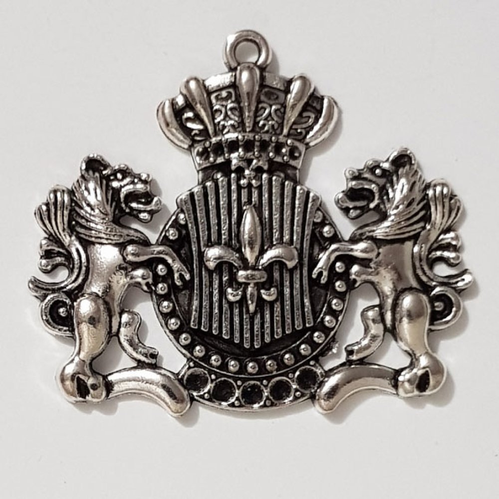 Breloque Blason Bouclier Armoiries N°02 Argent