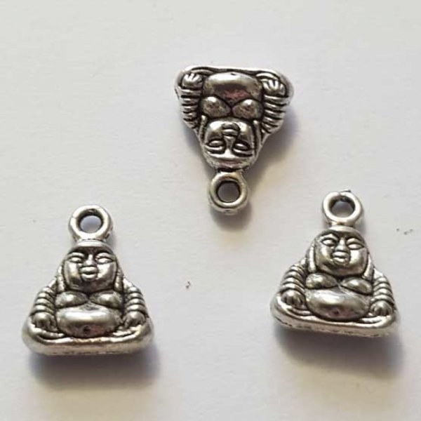 Breloque Bouddha N&deg;05 12 mm Argent Vieilli