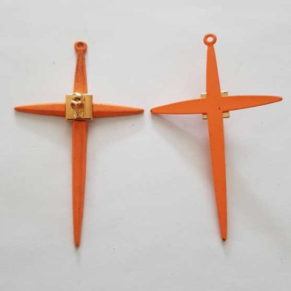 Breloque Croix N&deg;07 Orange