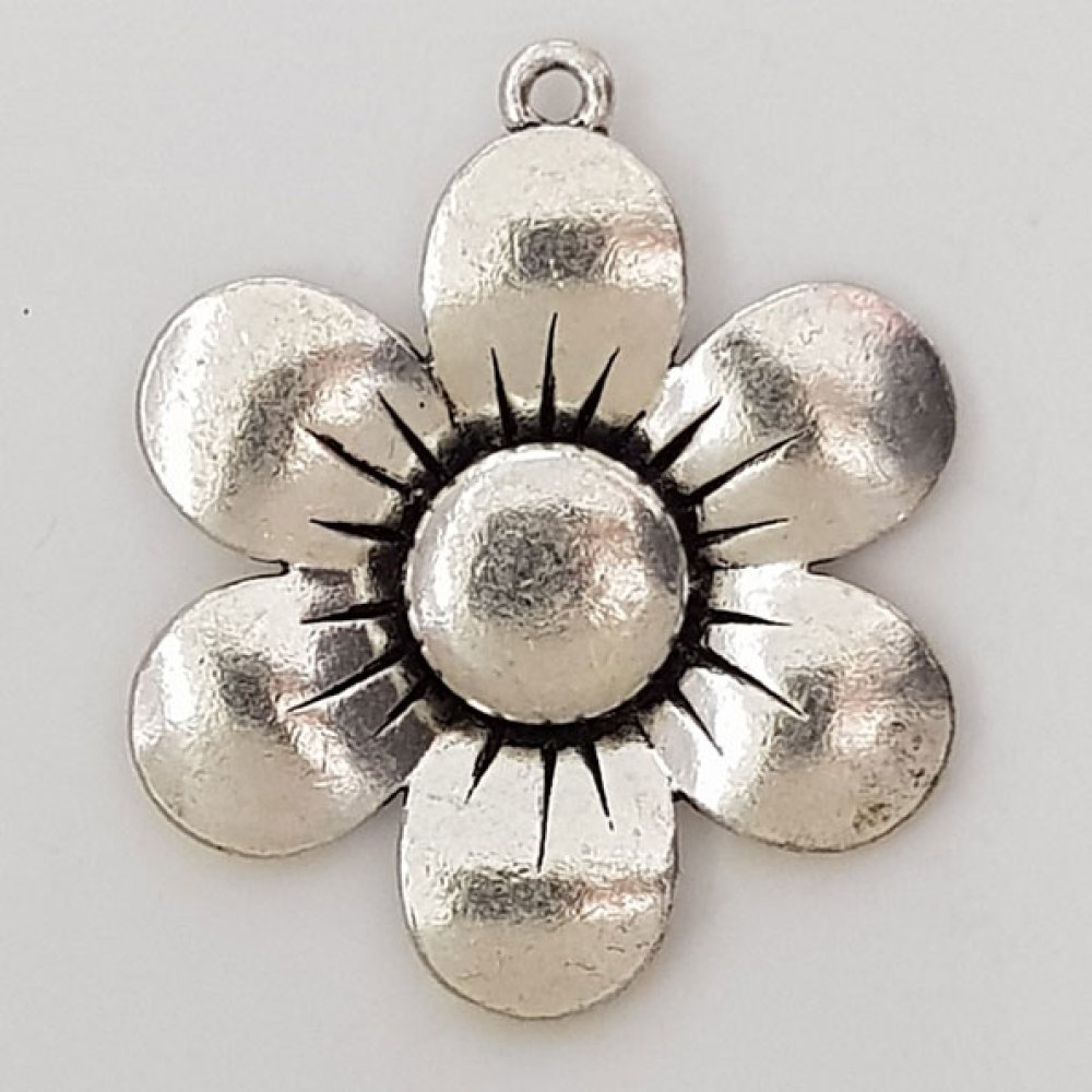 Charm Flor Metal N°007 Plata