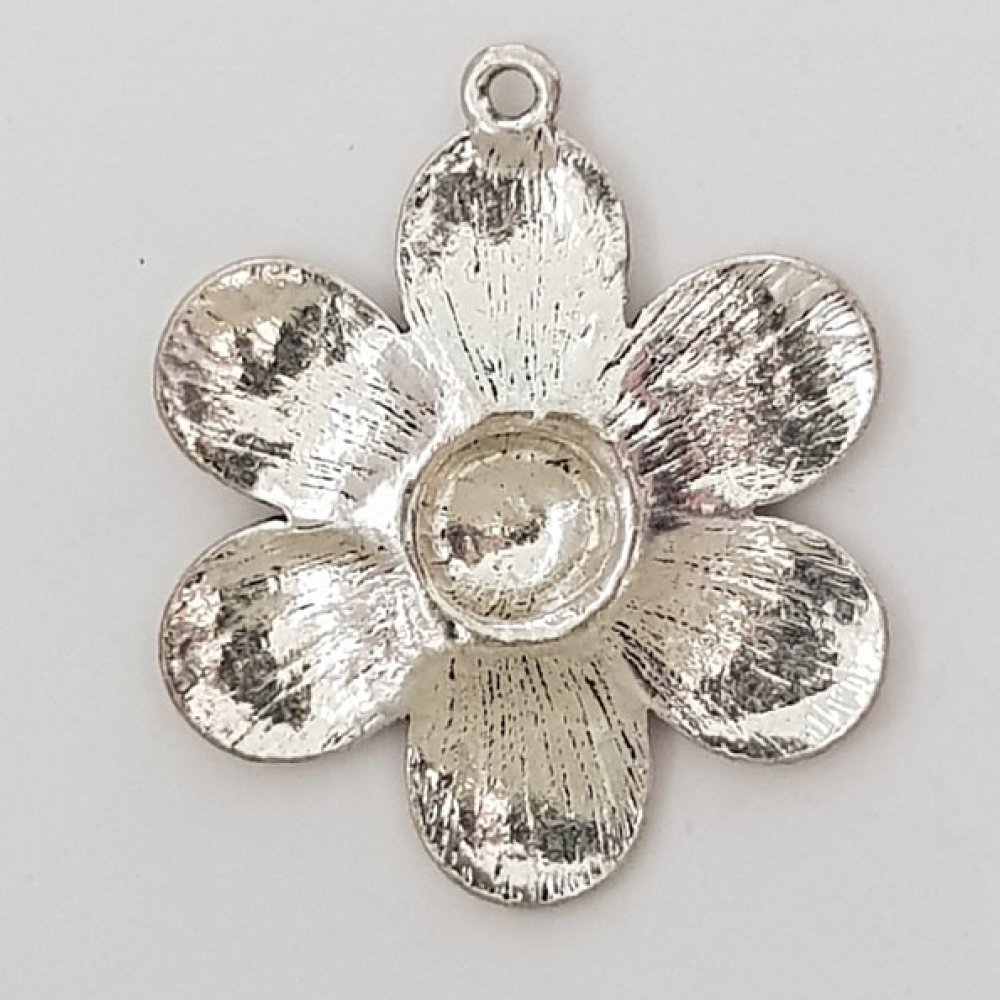 Charm Flor Metal N°007 Plata