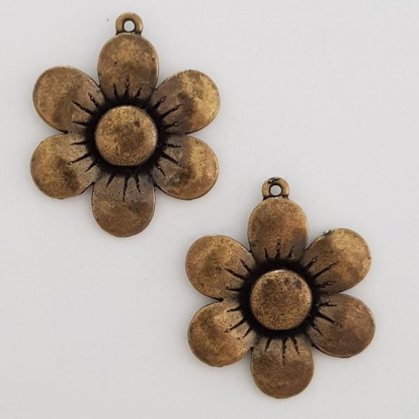 Charm Flor Metal N&deg;007 Bronce