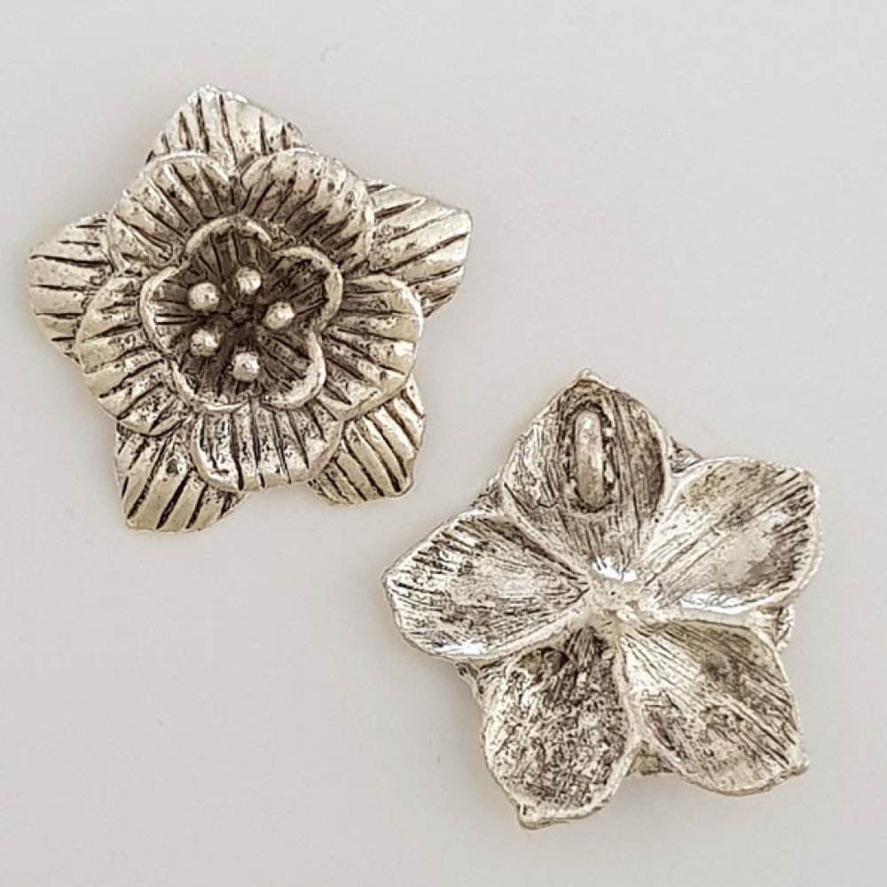 Charm Flor Metal N°013 Plata