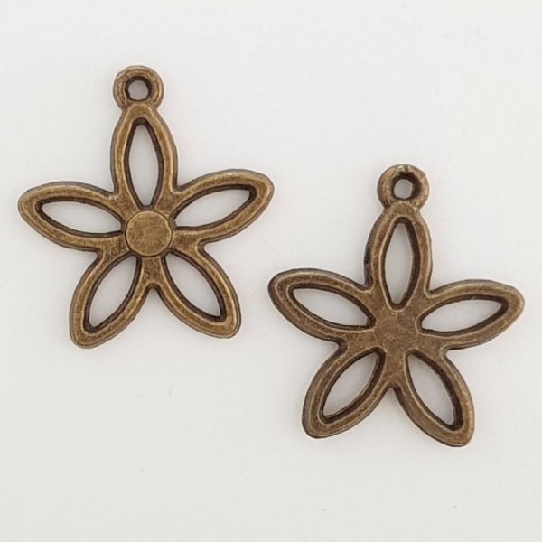 Charm Flor Metal N&deg;016 Bronce