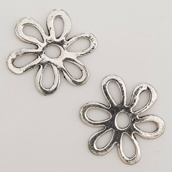 Charm Flor Metal N&deg;017 Plata