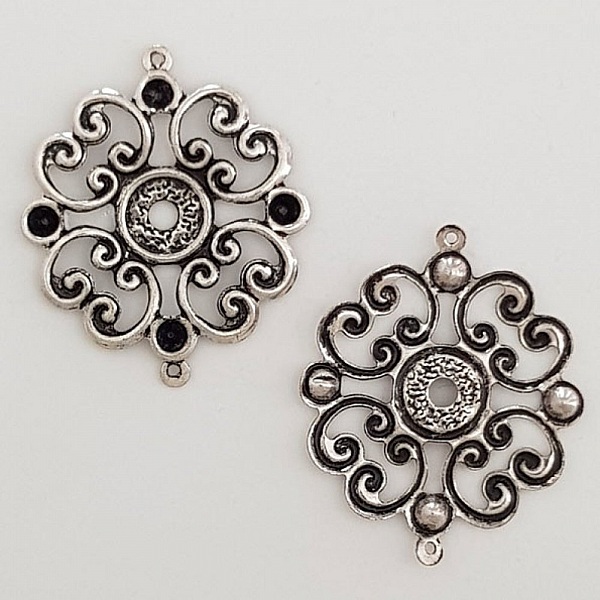 Charm Flor Metal N&deg;019 Plata