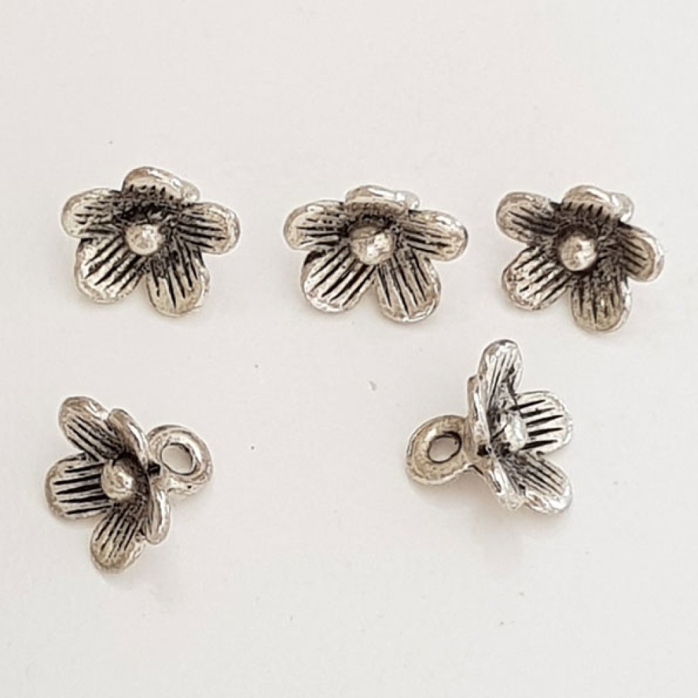 Charm Flor Metal N°038 Plata