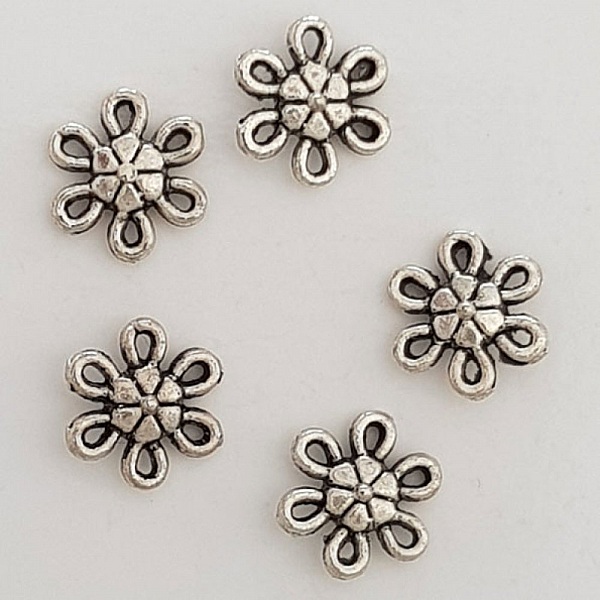 Charm Flor Metal N&deg;044 Plata