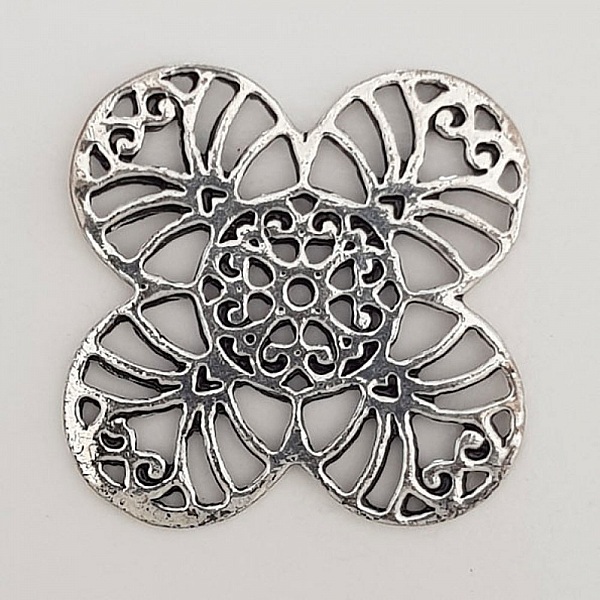 Charm Flor Metal N&deg;054 Plata