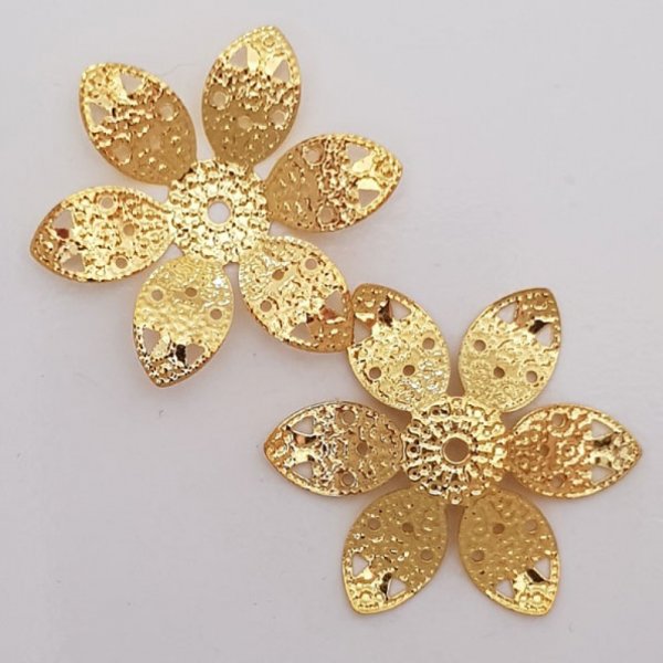 Charm Flor Metal N&deg;058 Oro
