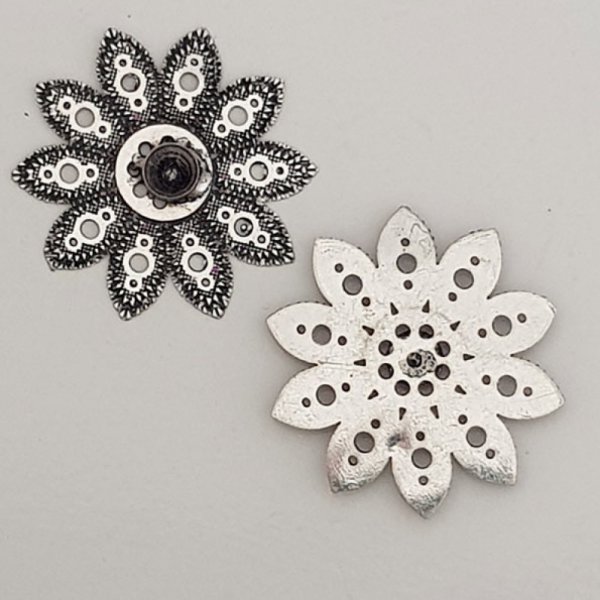 Charm Flor Metal N&deg;059 Plata