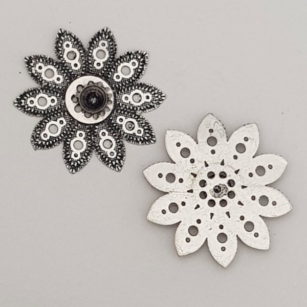 Charm Flor Metal N&deg;059 Plata