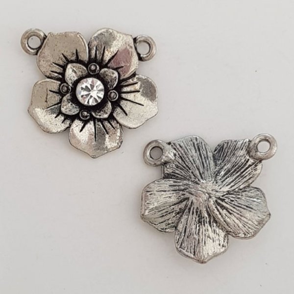 Charm Flor Metal N&deg;061 Plata