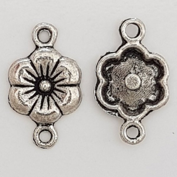 Charm Flor Metal N&deg;068 Plata