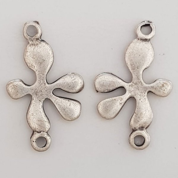 Charm Flor Metal N&deg;076 Plata