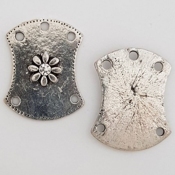 Charm Flor Metal N&deg;082 Plata