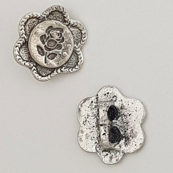 Charm Flor Metal N&deg;084 Plata