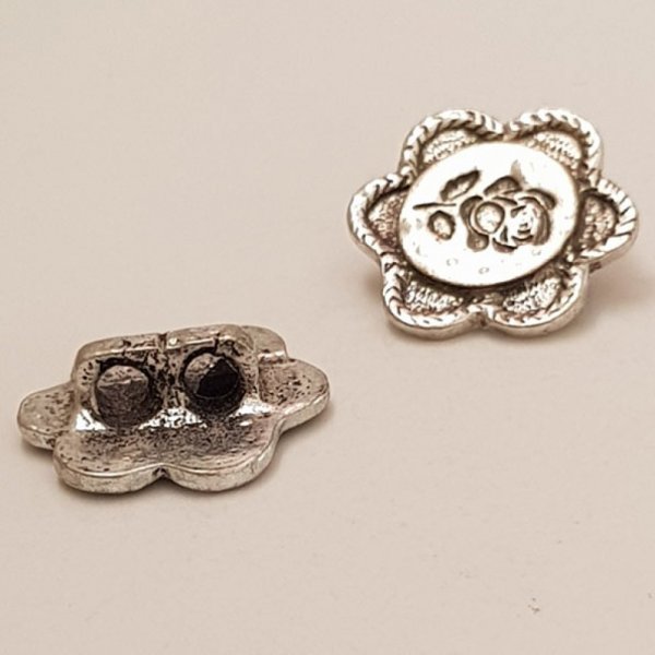 Charm Flor Metal N&deg;084 Plata