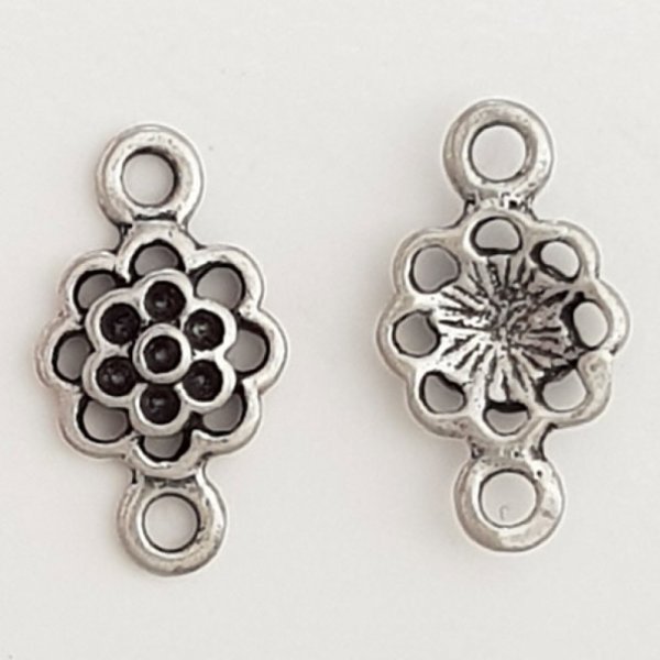 Charm Flor Metal N&deg;086 Plata