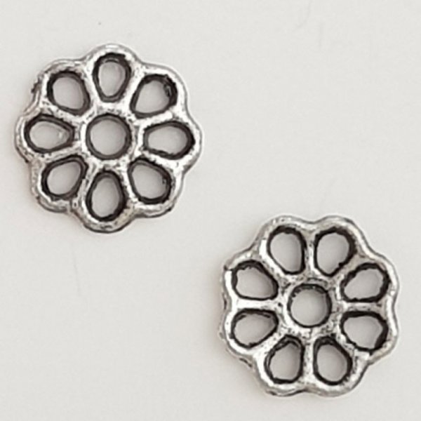 Charm Flor Metal N&deg;087 Plata