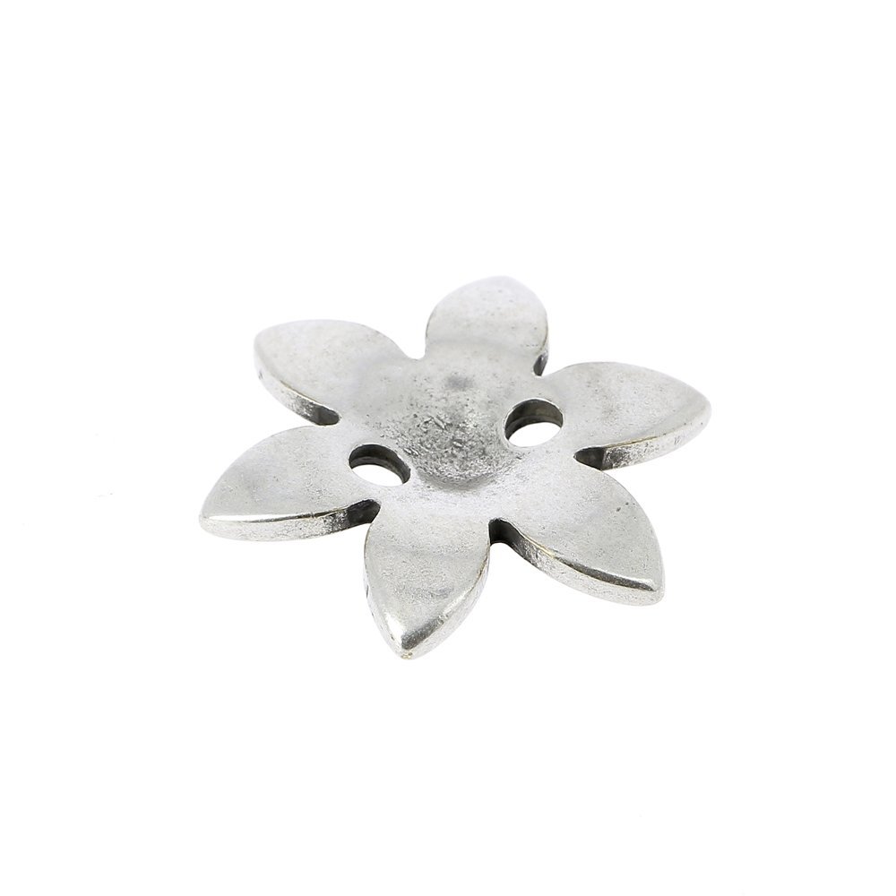 Charm Flor Metal N°090 Zamak Plata