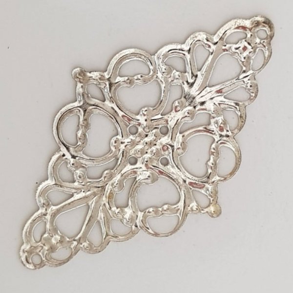 Breloque Fleur M&eacute;tal N&deg;096 Estampe Argent