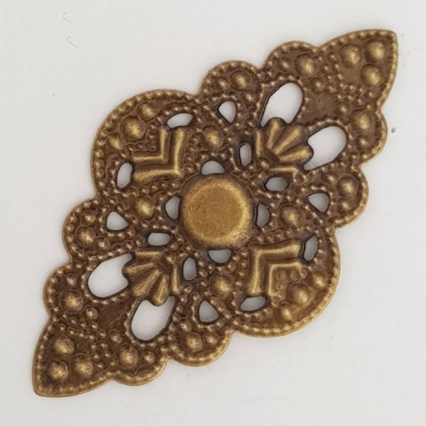 Amuleto Flor Metal N&deg;097 Bronce Grabado