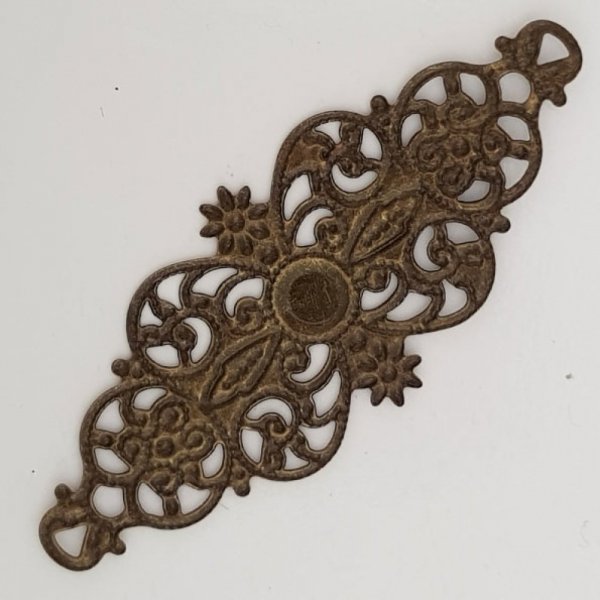 Amuleto Flor Metal N&deg;098 Bronce Grabado