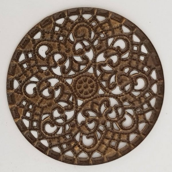 Amuleto Flor Metal N&deg;100 Bronce Grabado