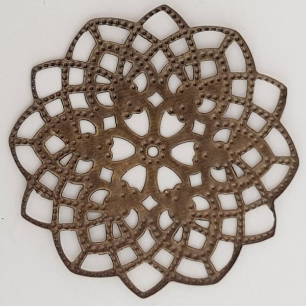 Amuleto Flor Metal N&deg;101 Bronce Grabado