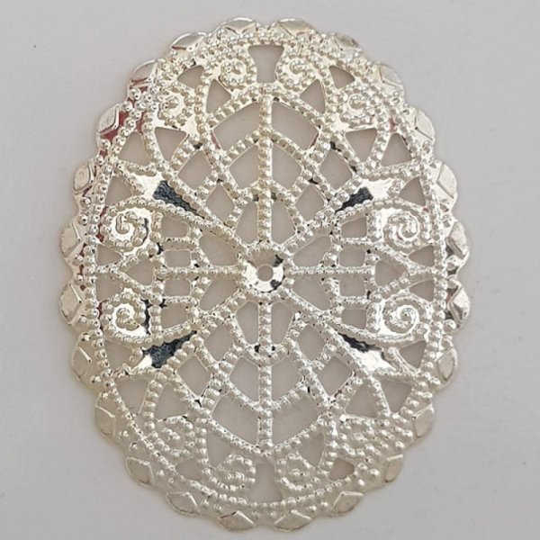 Charm Flor Metal N&deg;103 Plata Grabado