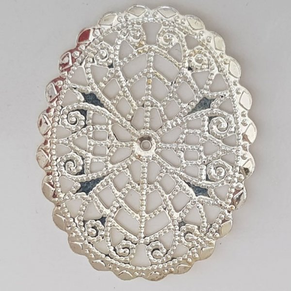 Charm Flor Metal N&deg;103 Plata Grabado