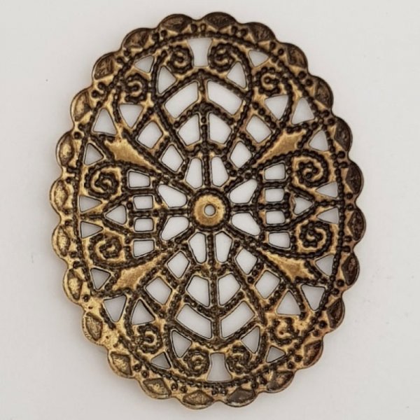 Amuleto Flor Metal N&deg;103 Bronce Grabado