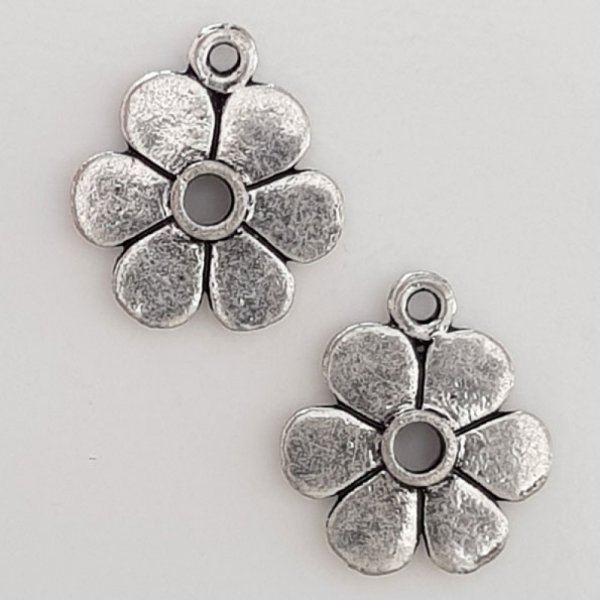 Charm Flor Metal N&deg;115 Plata
