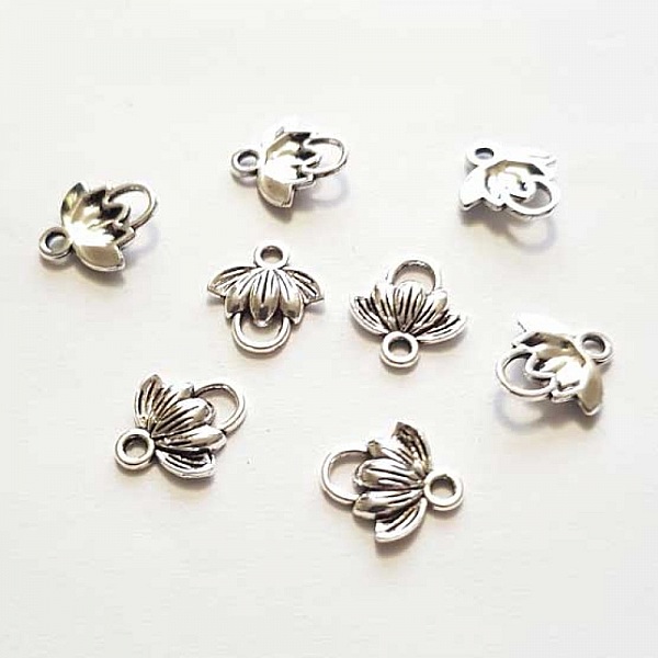 Charm Flor Metal N&deg;120 x 100 piezas Plata