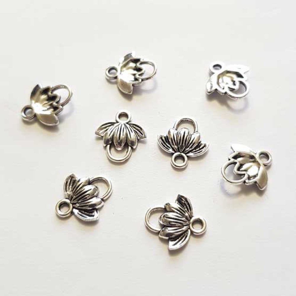 Charm Flor Metal N°120 x 500 piezas Plata