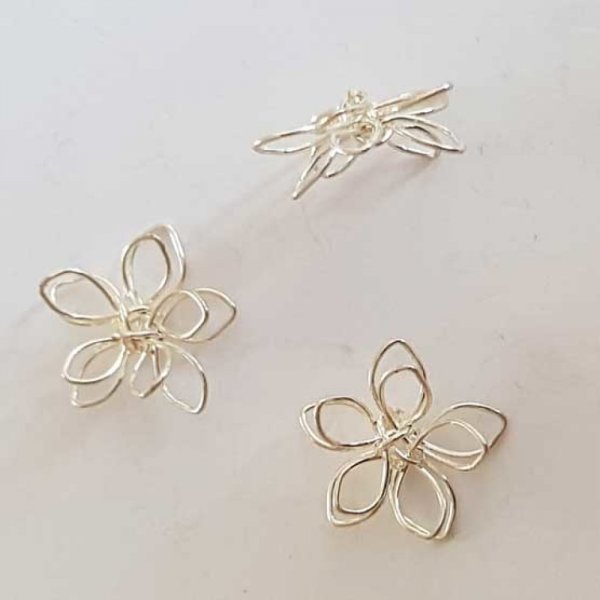 Breloque Fleur M&eacute;tal N&deg;158 Argent