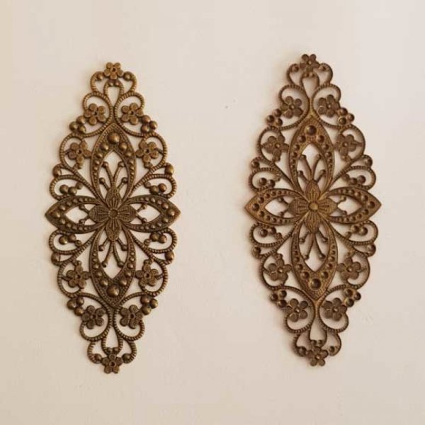 Breloque Fleur M&eacute;tal N&deg;174 Bronze