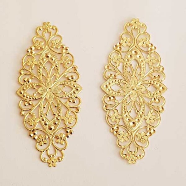 Breloque Fleur M&eacute;tal N&deg;174 Dor&eacute;