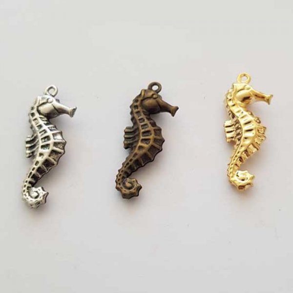 Breloque Hippocampe N&deg;03 Lot 3 pi&egrave;ces