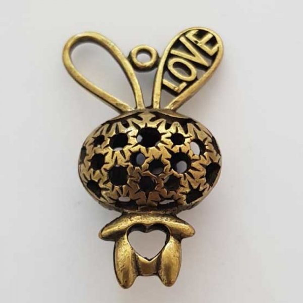 Breloque Lapin N&deg;04 Bronze