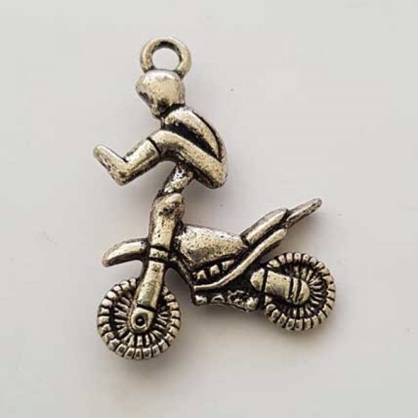 Breloque Moto N&deg;04 Argent