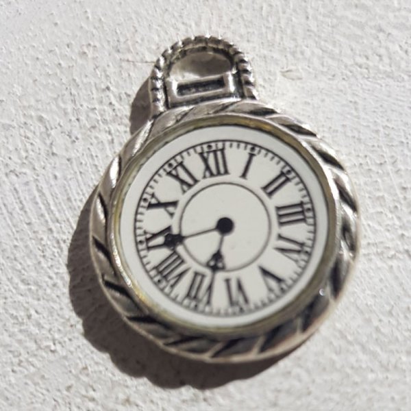 Breloque M&eacute;canisme Horloge N&deg;12 Argent