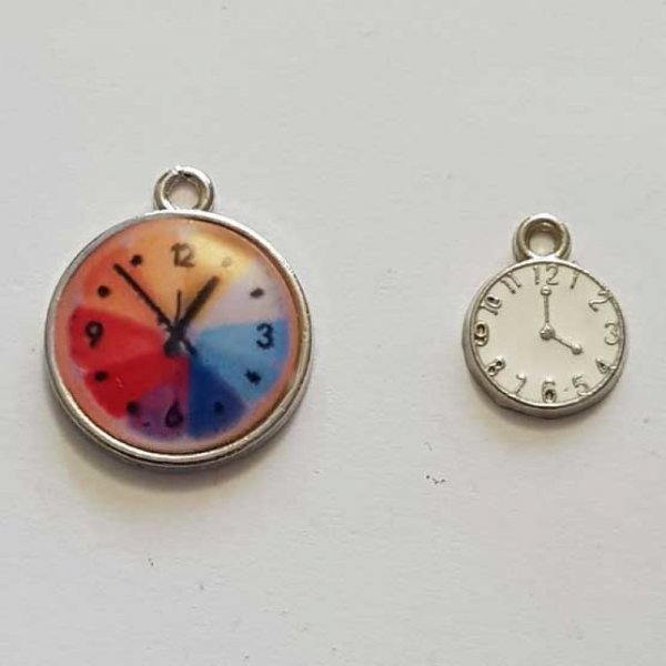 Breloque M&eacute;canisme Horloge N&deg;20 Lot 2 pi&egrave;ces