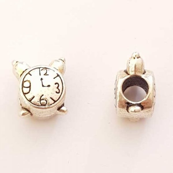 Breloque M&eacute;canisme Horloge N&deg;0406-03 Argent Perle