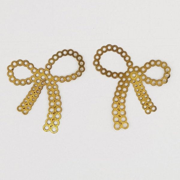 Pajarita con lazo N&deg;24 Pajarita con lazo en metal dorado