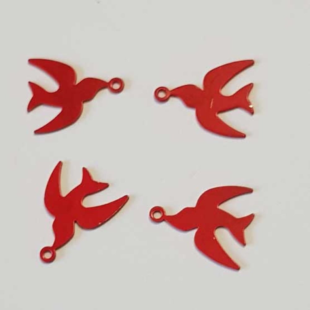 Breloque Oiseau N°04 Rouge