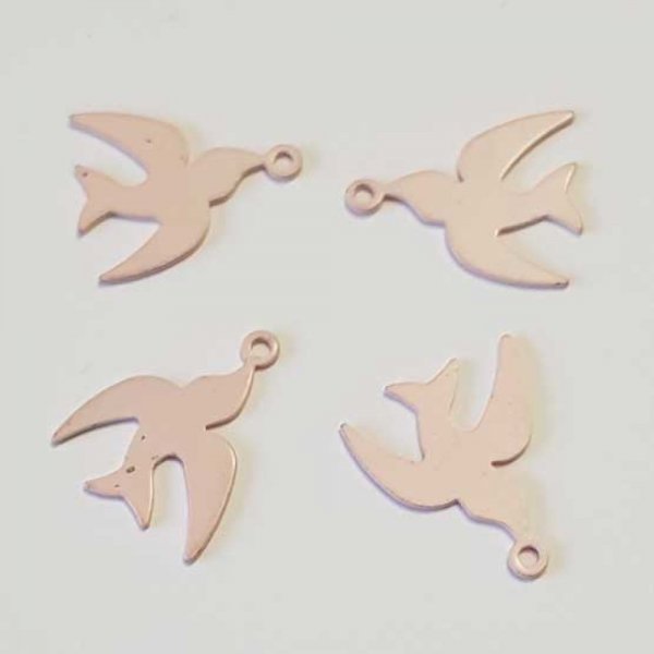 Breloque Oiseaux N&deg;04 Rose